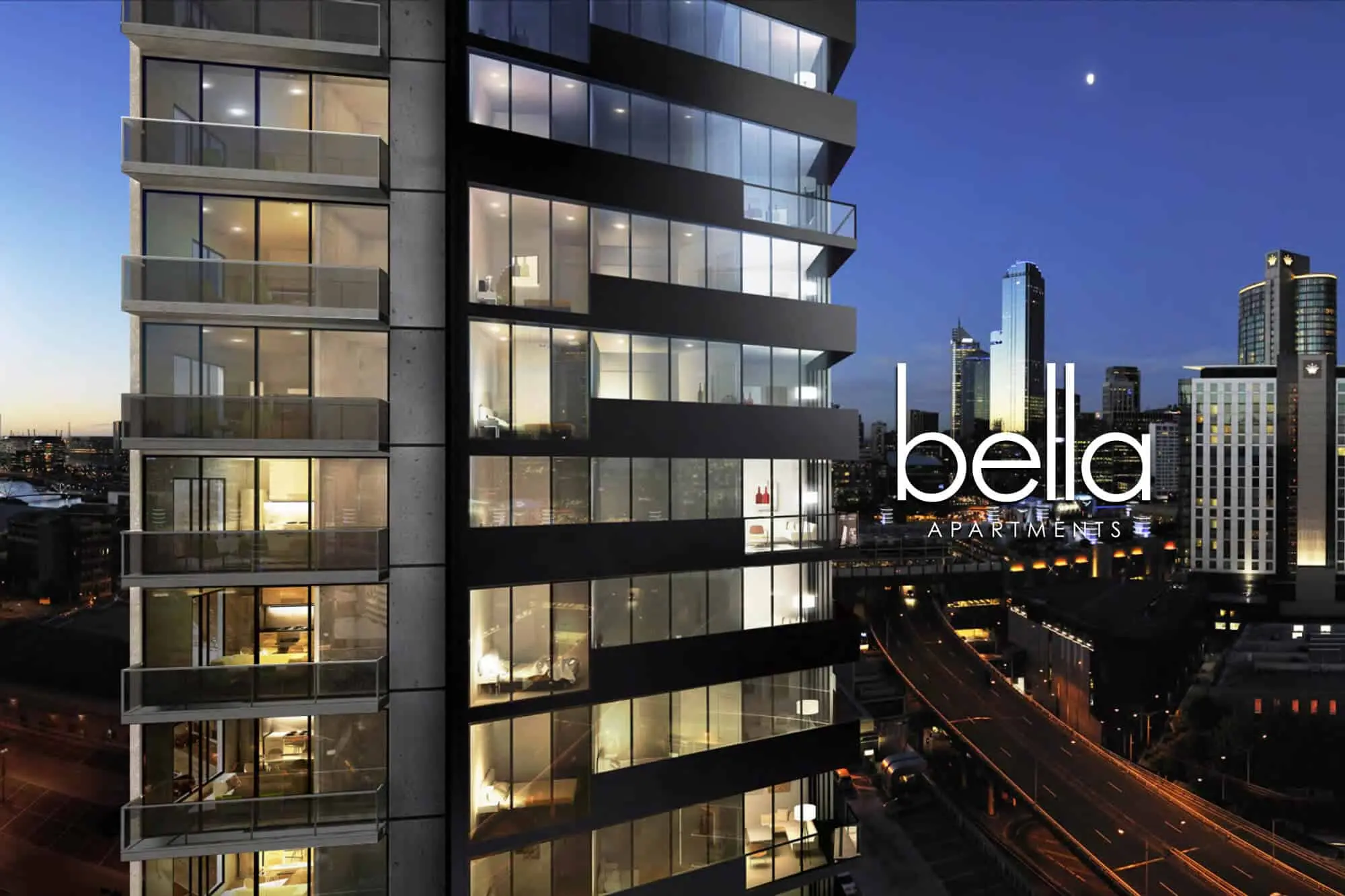 現代奢華公寓，享有驚人城市景觀及陽台通道，位於Bella Apartments。