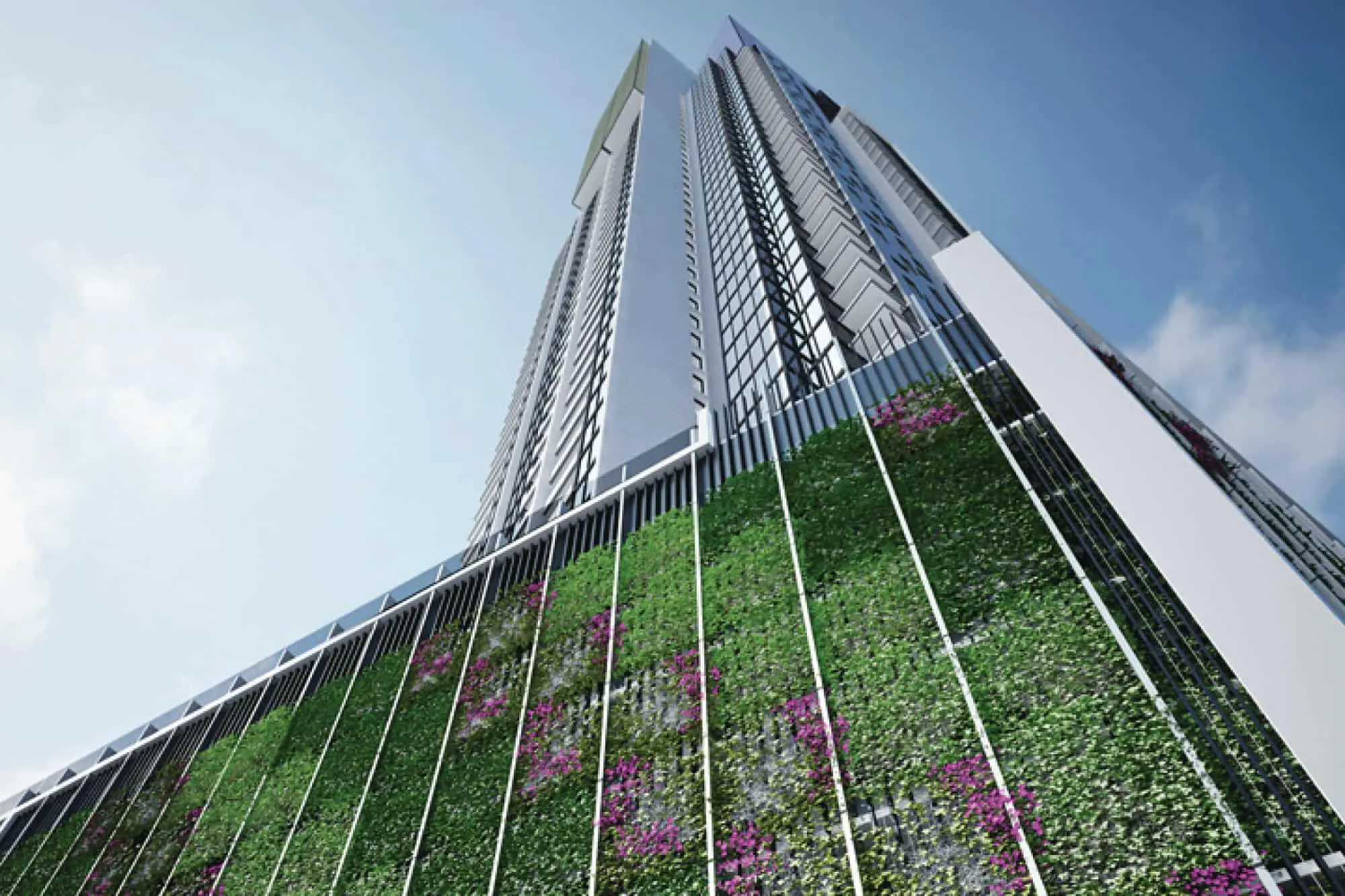 現代、環保的摩天大樓，配備垂直花園及驚人建築，在市區的心臟位置。